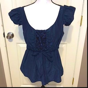 Magaschoni ruffled sleeve blouse